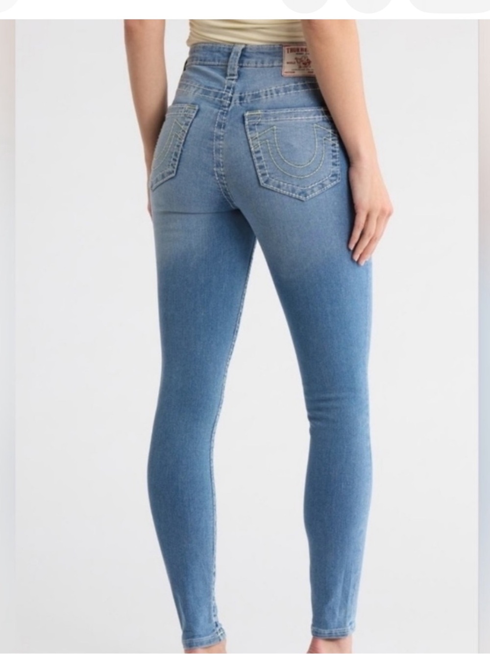 True Religion Jeans Halle High Rise Super Skinny Size 32 Light Wash